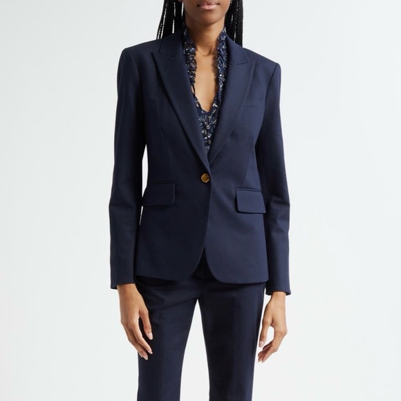 VERONICA BEARD Cutaway Dickey Jacket in Navy Size 14